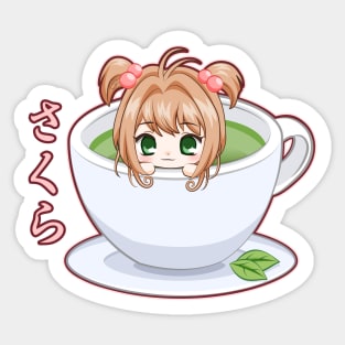 Chibi Sakura Tea Mug Sticker